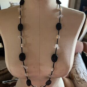 Artisan amazing Lava stone and Freshwater ring pearl Necklace 🪸